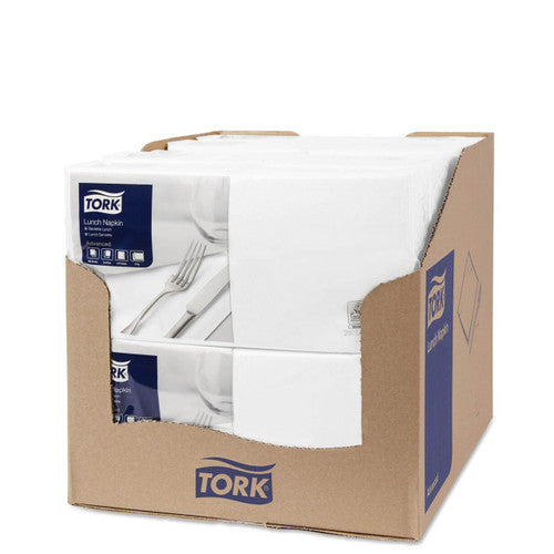 Tork White Emboss Quarterfold Lunch Napkin 2 Ply Carton of 10