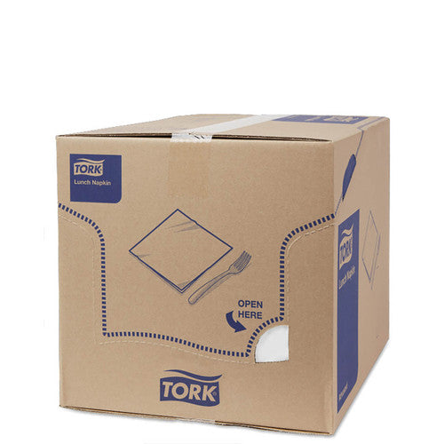 Tork White Emboss Quarterfold Lunch Napkin 2 Ply Carton of 10