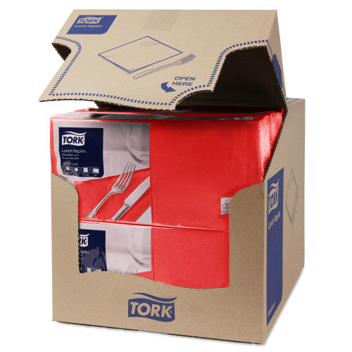 Tork Red Edge Emboss Quarterfold Lunch Napkin 2 Ply 20 Packs of 100