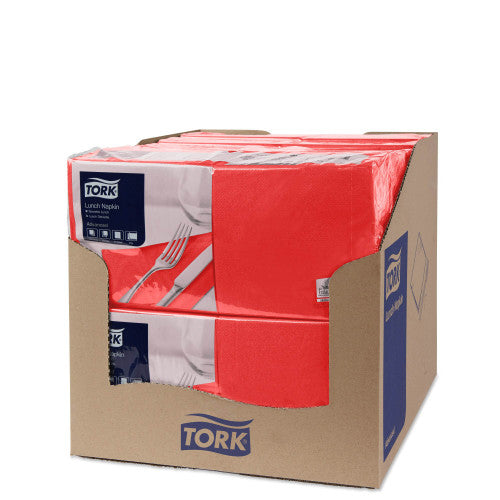 Tork Red Edge Emboss Quarterfold Lunch Napkin 2 Ply 20 Packs of 100