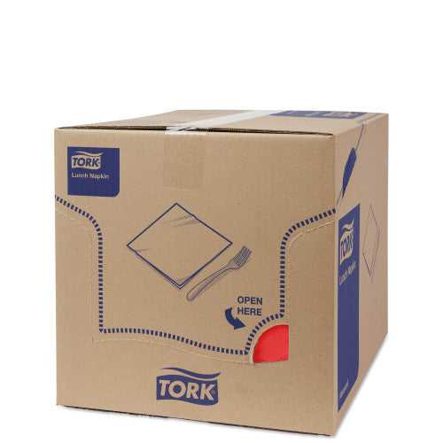 Tork Red Edge Emboss Quarterfold Lunch Napkin 2 Ply 20 Packs of 100