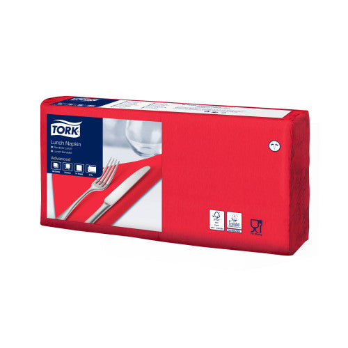 Tork Red Edge Emboss Quarterfold Lunch Napkin 2 Ply 20 Packs of 100