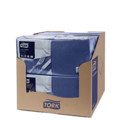 Tork Dark Blue Emboss Quarterfold Lunch Napkin 2 Ply Carton of 10