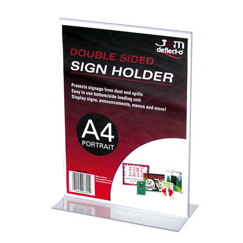 Deflecto Double Sided T-Shape Sign Holder A4 Portrait