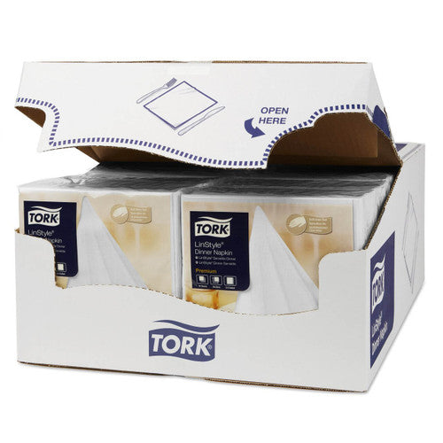 Tork Linstyle White Quarterfold Dinner Napkin Carton of 12