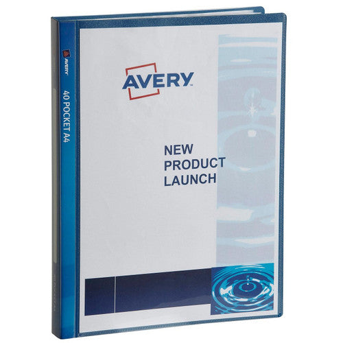 Avery Display Book Insert Cover 40 Pocket A4 Navy