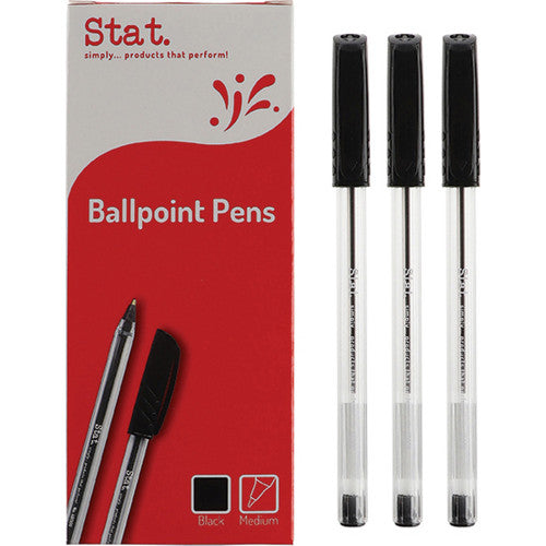 Ballpoint Pens 1.0mm Medium Black Box of 12