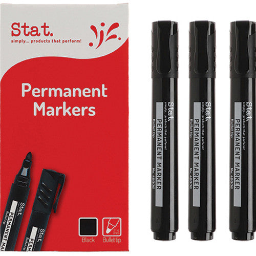 Permanent Marker 2.0mm Bullet Nib Black Box of 12