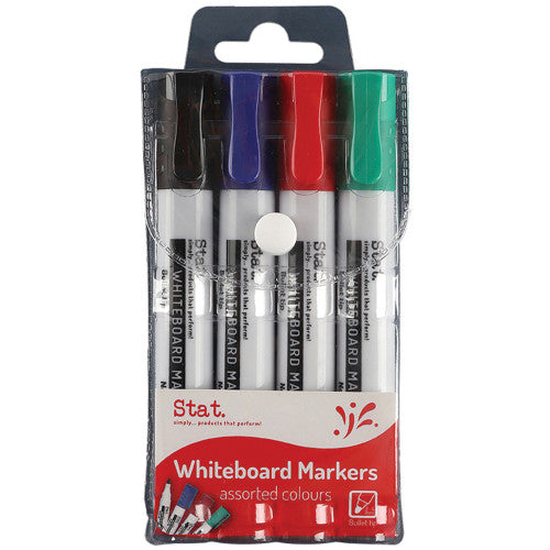 Whiteboard Markers 2.0mm Bullet Nib Assorted Wallet of 4