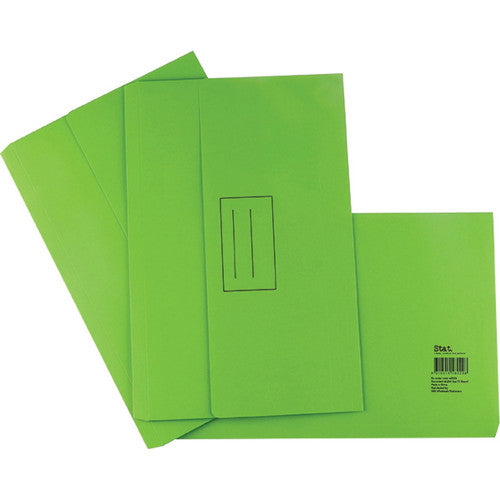 Foolscap Board Document Wallet Lime Pack 25
