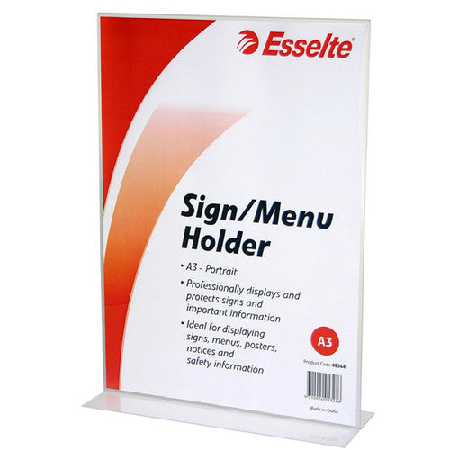 Esselte 48364 Sign or Menu Holder Double Sided Portrait A3