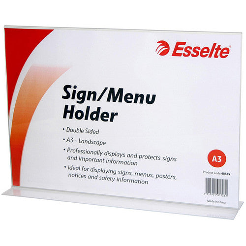 Esselte 48365 Sign or Menu Holder Double Sided Landscape A3