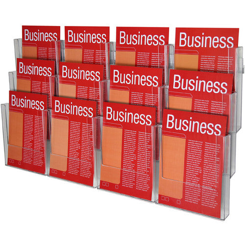 Esselte 48438 Brochure Holder A4 Wall System 3 Tier 12 Compartments