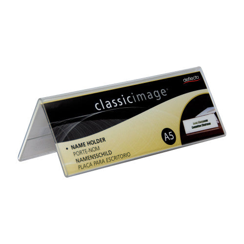 Deflecto Desk Tent Style Sign Holder A5 Landscape
