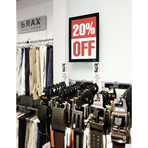 Duraframe A5 Sign Holder Adhesive Back Black Pack 2