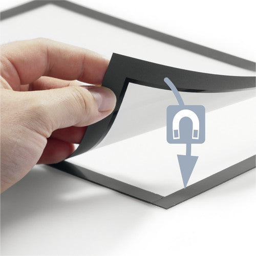 Duraframe A5 Sign Holder Adhesive Back Black Pack 2