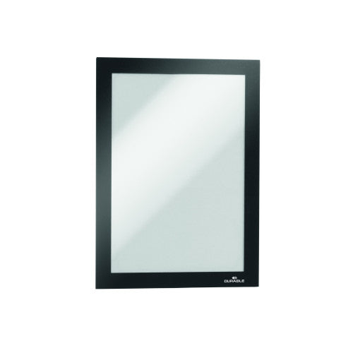 Duraframe A5 Sign Holder Adhesive Back Black Pack 2