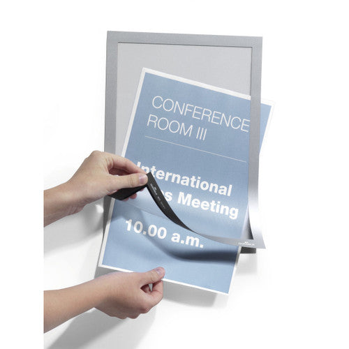 Duraframe A4 Sign Holder Silver Retail Pack
