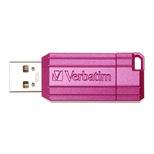 Verbatim Store n Go Pinstripe USB Drive 16GB Hot Pink