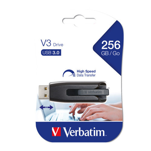 Verbatim Store n Go V3 Drive USB 30 Grey 256GB