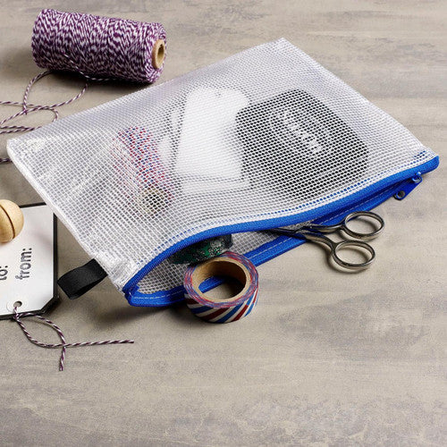 Avery Blue Handy Pouch A5 Zip Closure
