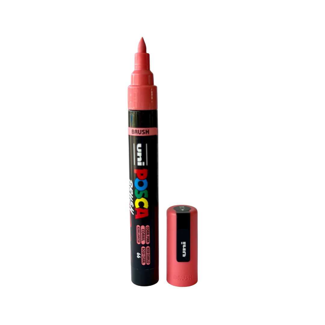 POSCA PC-5BR Paint Marker Medium Brush Tip Coral Pink-1