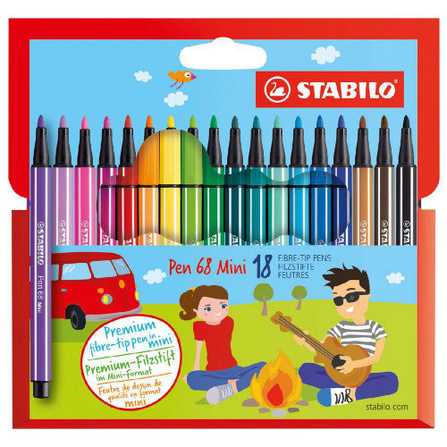 Stabilo 68 Fibre Tip Pen Mini Wallet of 18 Assorted