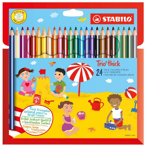 Stabilo Trio Thick Coloured Pencils Wallet of 24 Assorted