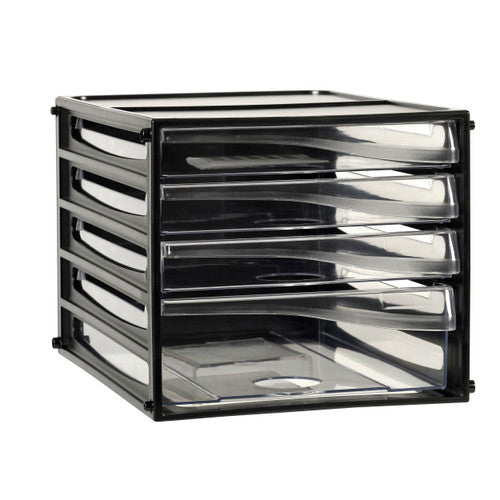 Esselte 49774 Desktop Filing Drawers A4 4 Drawers Black Frame