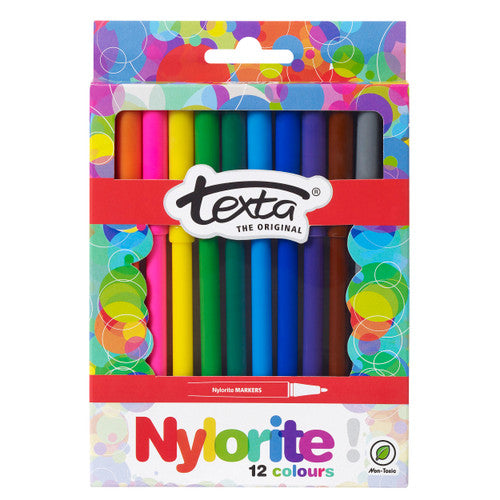 Texta Nylorite Colouring Markers Assorted Pack of 12