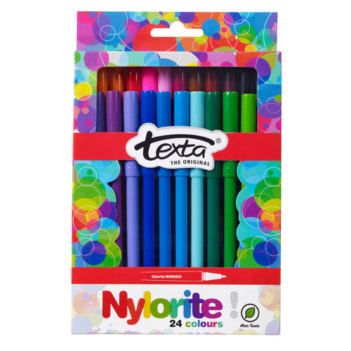 Texta Nylorite Colouring Markers Assorted Pack of 24