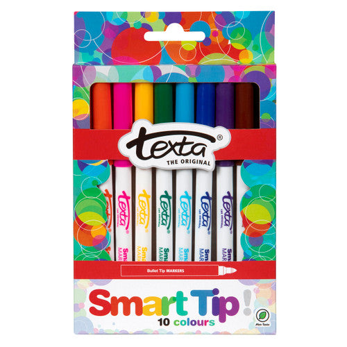 Texta Smart Tip Colouring Markers Assorted Pack of 10