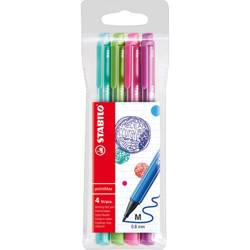 Stabilo PointMax Felt-Tip Fineliner Pen 0.8mm Box of 5