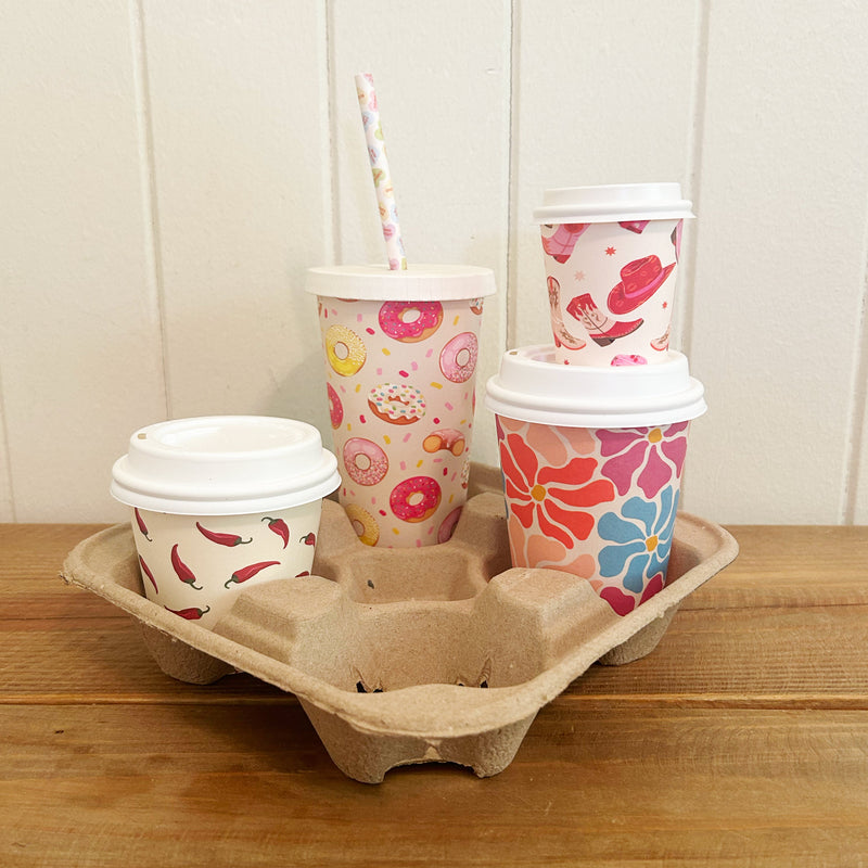 Creative Cafe Co 2-cup recycled pulp takeaway coffee cup tray