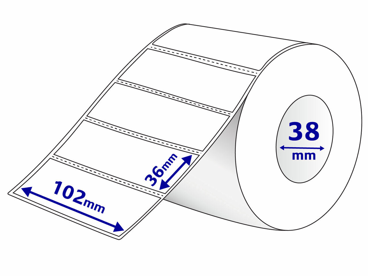 Avery Direct Thermal Labels with Perforation 102 x 36mm Roll 500 – view 2
