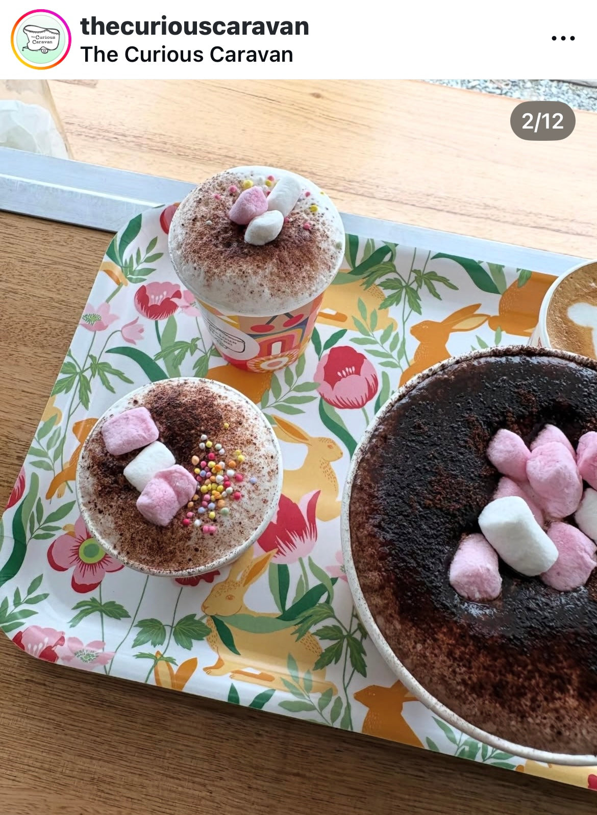 Creative Cafe Co 4oz Bows & Fruit babycino coffee cup in use