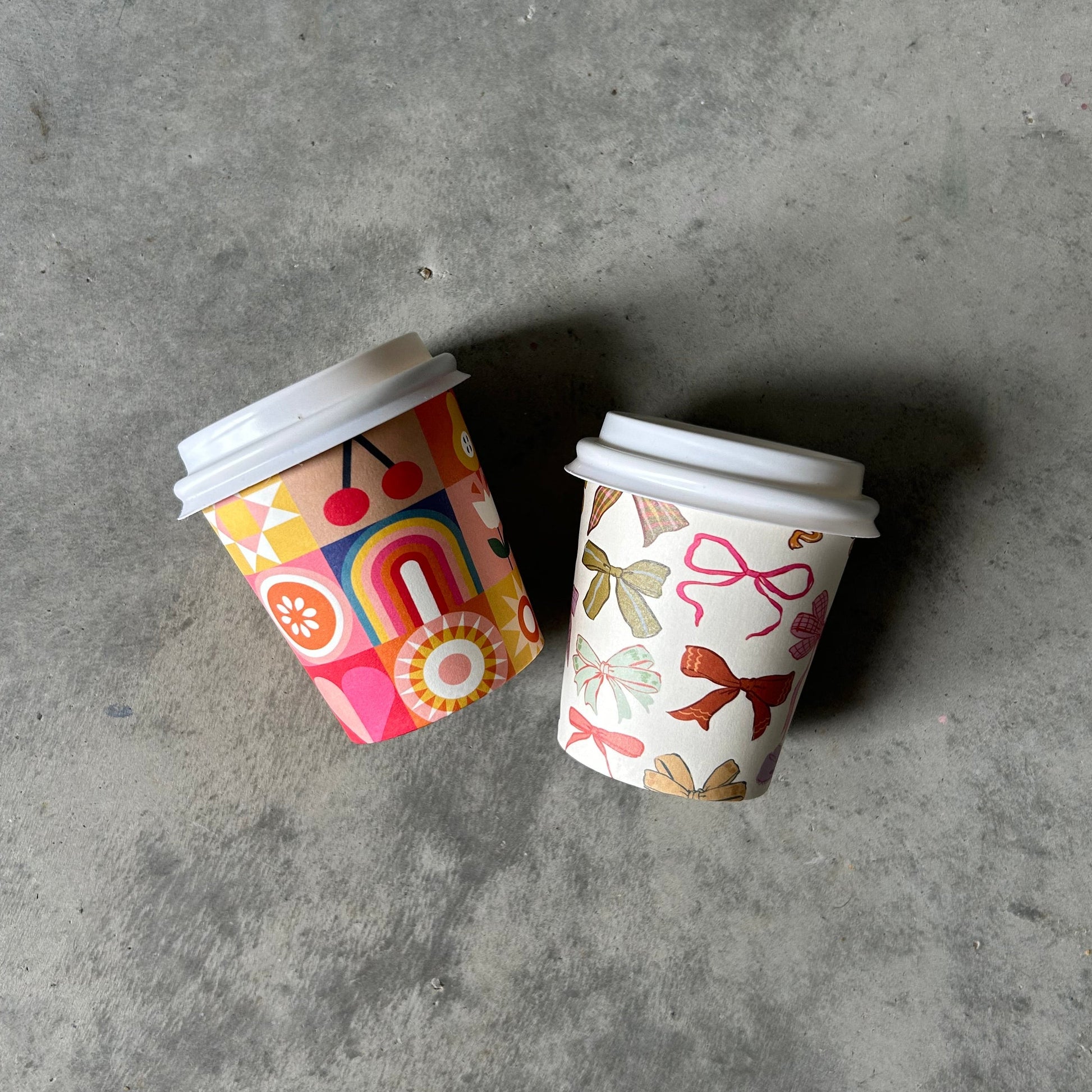 Creative Cafe Co 4oz Bows & Fruit home compostable babycino coffee cup