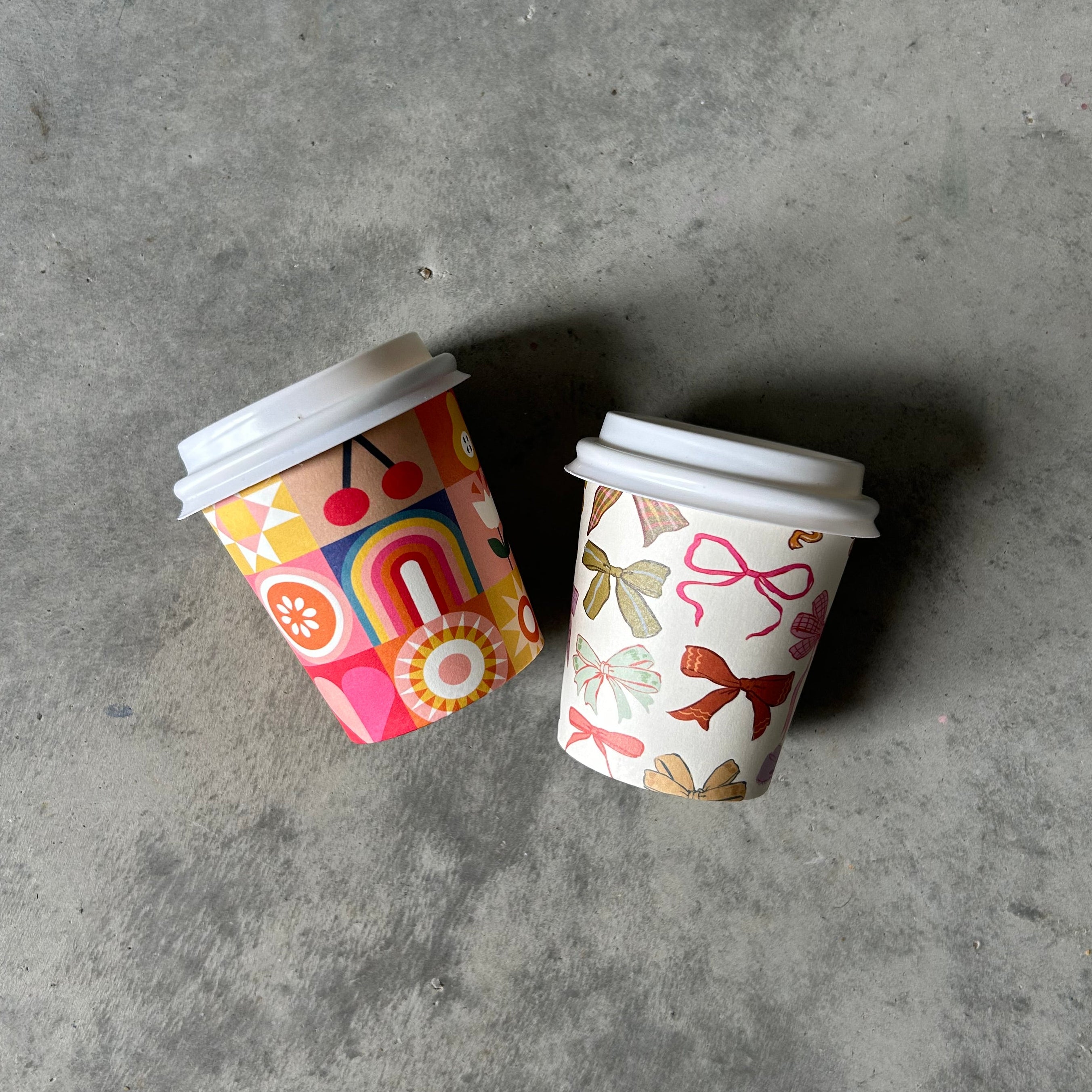 Creative Cafe Co 4oz Bows & Fruit home compostable babycino coffee cup