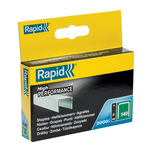 Rapid No.140 Flatwire Staples 8mm Box 2000