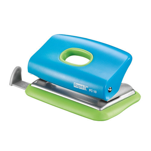 Rapid FC10 2 Hole 10 Sheet Punch Blue Green