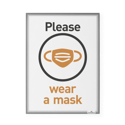 Duraframe Info Frame Static Cling A4 Grey Pack 5