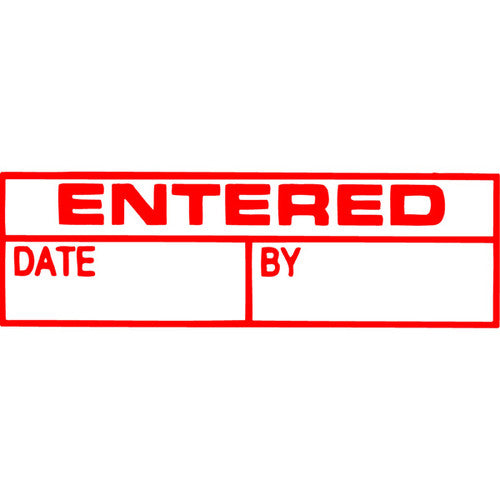 Xstamper Message Stamp Entered/Date/By Red