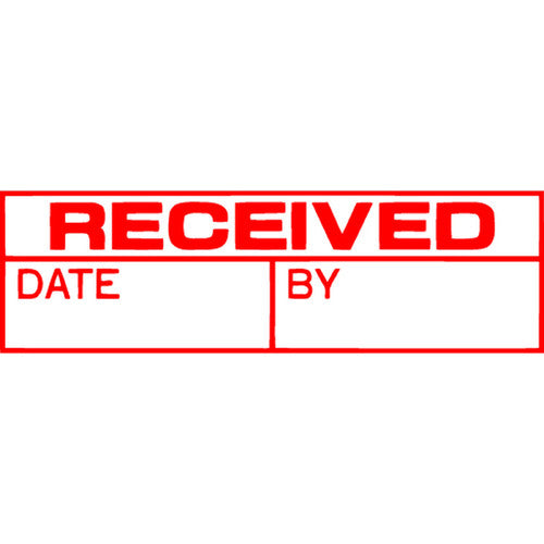 Xstamper Message Stamp Received/Date/By Red