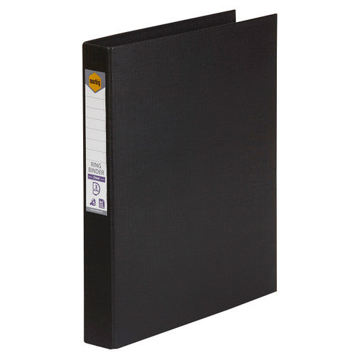 Marbig Ring Binder 25mm 3D Polyethylene A4 Black Box of 6
