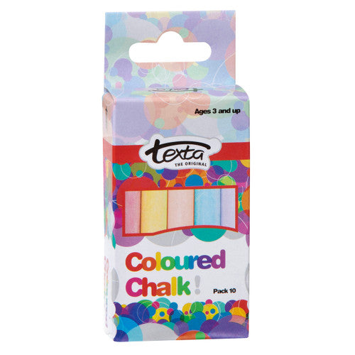 Texta Coloured Chalk Assorted Pack of 10