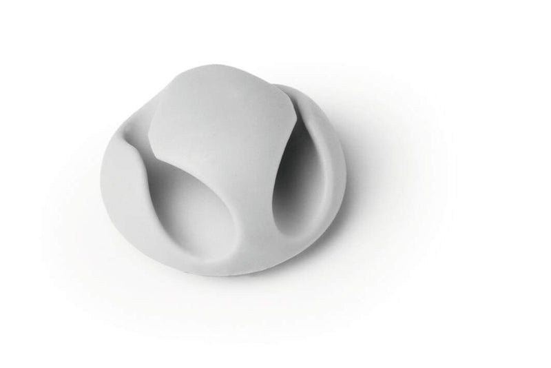 Close view of a grey Durable CAVOLINE CLIP 2 cable clip with two channels