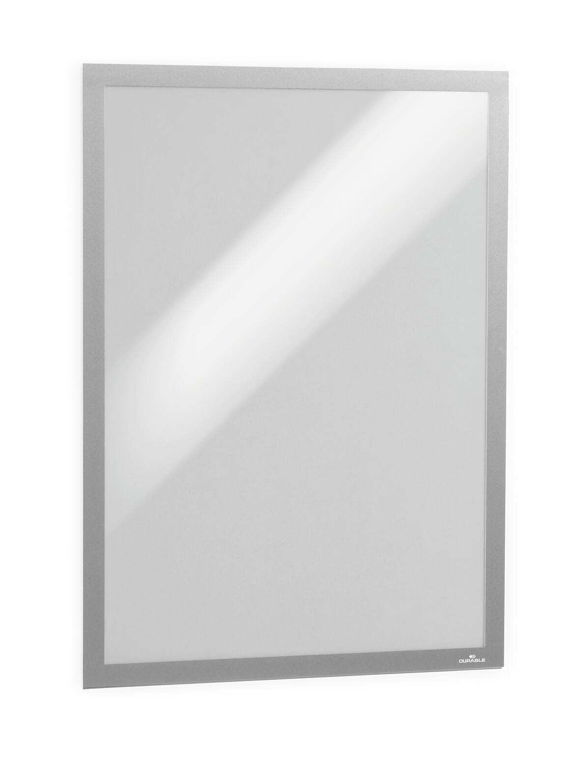 Durable Duraframe Poster A2 frame in silver, shown empty on a white background