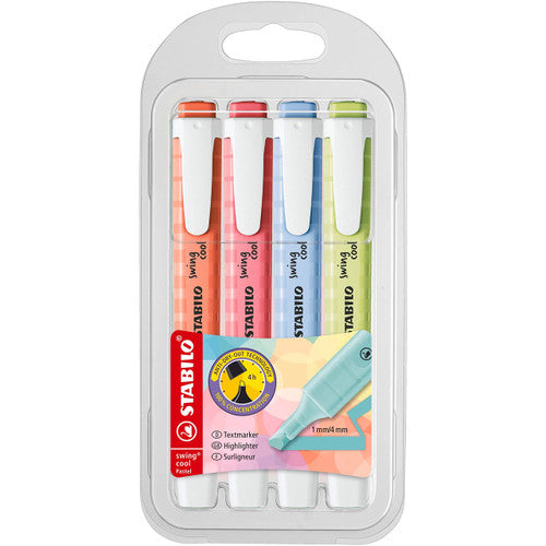 Stabilo Swing Cool Pastel Set 1 Highlighter Assorted 5 x 4 Pack Wallets