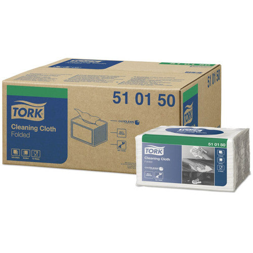 Tork Cleaning Cloth Folded 1 Ply W8 Small Pack White Carton of 8