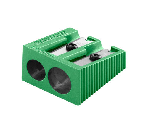 Staedtler Double Hole Metal Sharpener in 4 Assorted Metallic Colours Box of 20 510 20 PR2